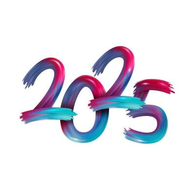 happy-new-year-2025-abstract-text-from-the-smears-of-acrylic-paint-illustration-vector